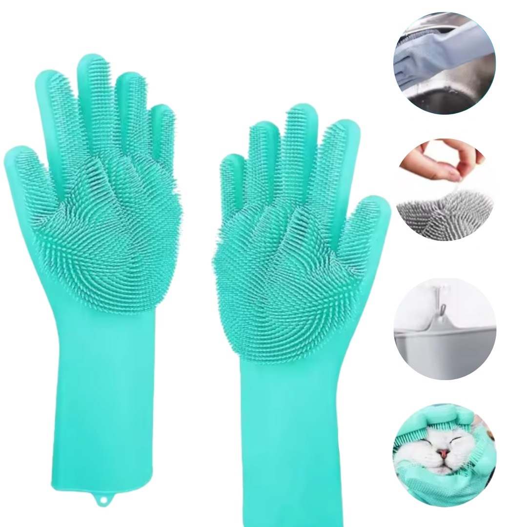 Silikónové rukavice na umývanie riadu